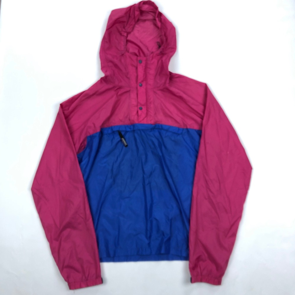 Vintage Patagonia Colorblock Anorak Windbreaker Pink Blue Ripstop Large - Picture 1 of 11